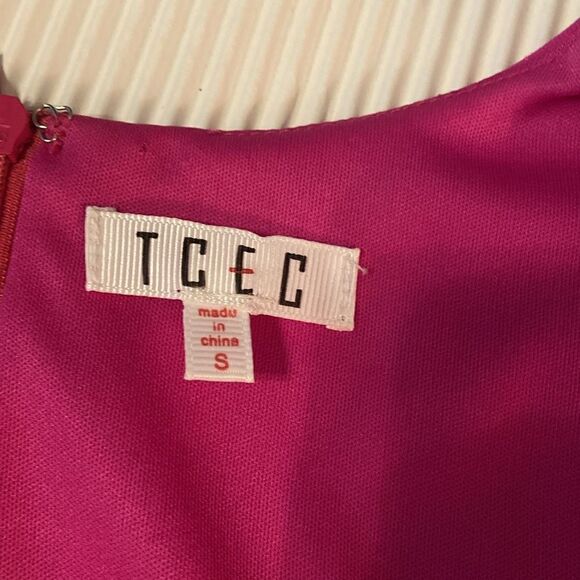 TCEC Faux wrap dress Magenta Pink Small - Picture 6 of 7